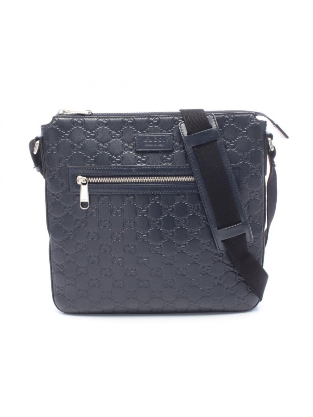 Gucci Shoulder Bag Guccissima Navy Leather